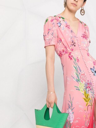 Saloni Floral-Print Maxi Dress