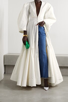 Thumbnail for your product : Christopher John Rogers Topstitched Cotton-twill Maxi Dress - White