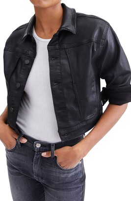 coated denim jacket womens