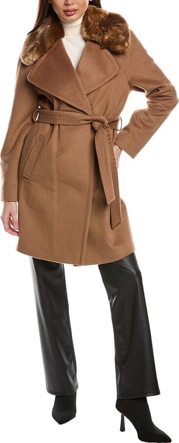 Via Spiga Wool-Blend Wrap Coat