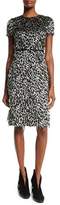 Thumbnail for your product : Burberry Ocelot Short-Sleeve Animal-Print Feathered Dress