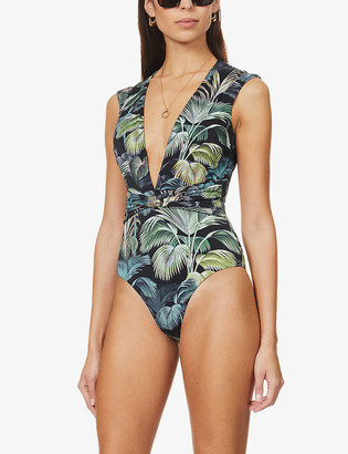 Jets Evoke floral-print plunge-neck swimsuit