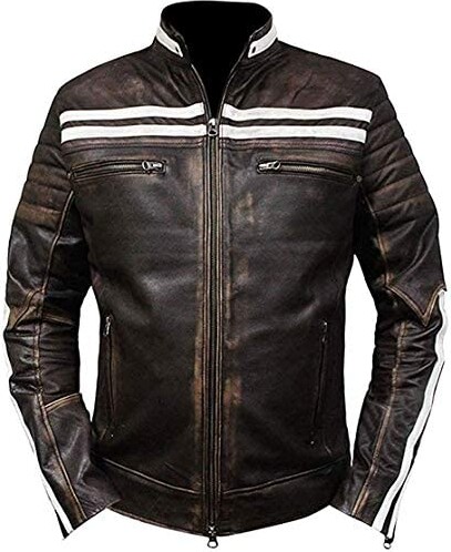 Logo-print Padded Distressed Leather Jacket Mens Black MATCHESFASHION Men Clothing Jackets Leather Jackets 