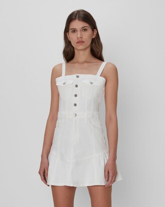 7 For All Mankind Surplus Flounce Dress In White