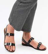 Thumbnail for your product : Pull&Bear western buckle sandal in black