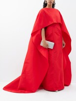 Thumbnail for your product : Carolina Herrera Cape-overlay Silk-faille Gown