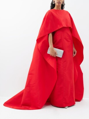 Carolina Herrera Cape-overlay Silk-faille Gown