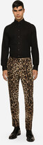 Thumbnail for your product : Dolce & Gabbana Cotton stretch pants with leopard print