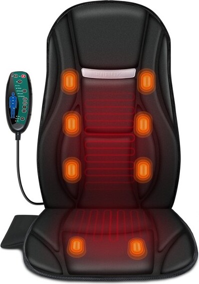 SnailaxVibratingBackMassagerwithHeat-PortableMassagePadforChairs