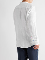 Thumbnail for your product : Altea Slim-Fit Embroidered Grandad-Collar Linen Shirt