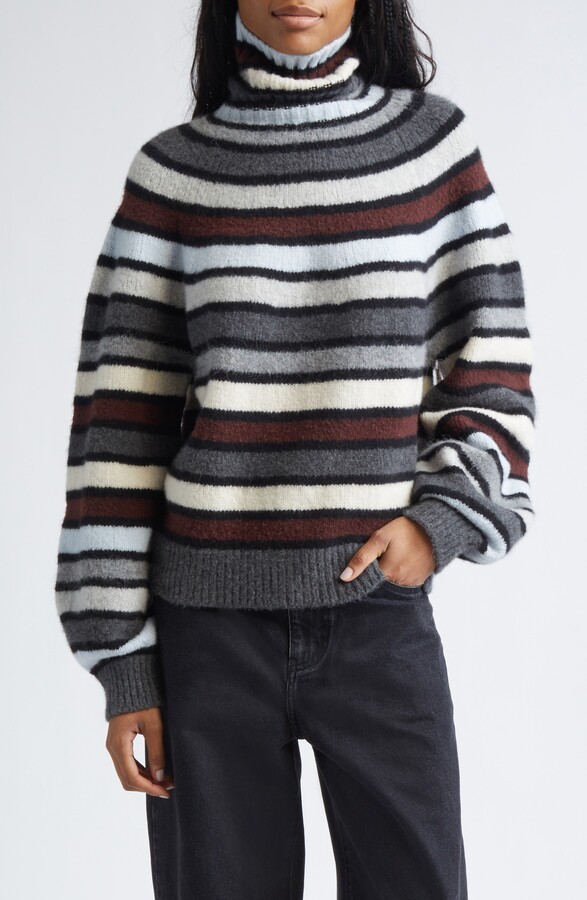 Proenza Schouler Danea Stripe Cashmere Blend Turtleneck Sweater