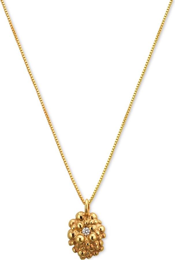 Eva Remenyi Céleste Deux Oval Necklace 14K Gold With Diamond