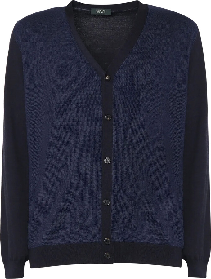 トップス made in italy ZANONE cardigun en Zanone Chioto Cardigan | Blue | FARFETCH CA