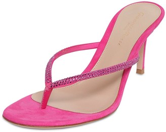 Gianvito Rossi 70mm Embellished Suede Thong Sandals