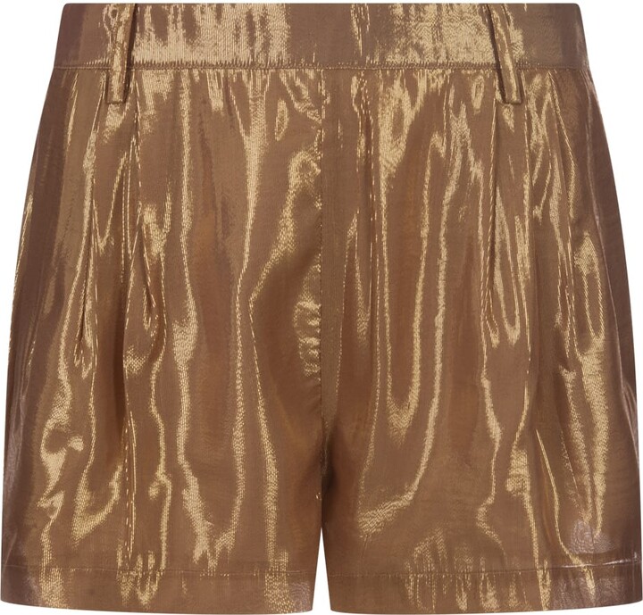 retrofete Nude Glitter Bambi Silk Chiffon Shorts - ShopStyle