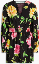 Thumbnail for your product : Off-White Wrap-effect floral-print crepe mini dress