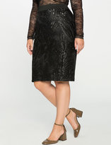 Thumbnail for your product : ELOQUII Embroidered Sequin Pencil Skirt