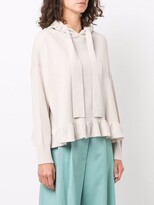 Thumbnail for your product : Allude Ruffled-Hem Hoodie