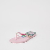 Thumbnail for your product : River Island Haviana Pink Tropical Flatform Flip Flop