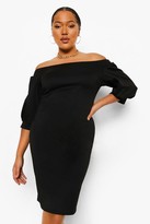 Thumbnail for your product : boohoo Plus Occasion Off The Shoulder Midi Dress
