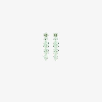Simone Rocha Green Crystal Flower Drop Earrings