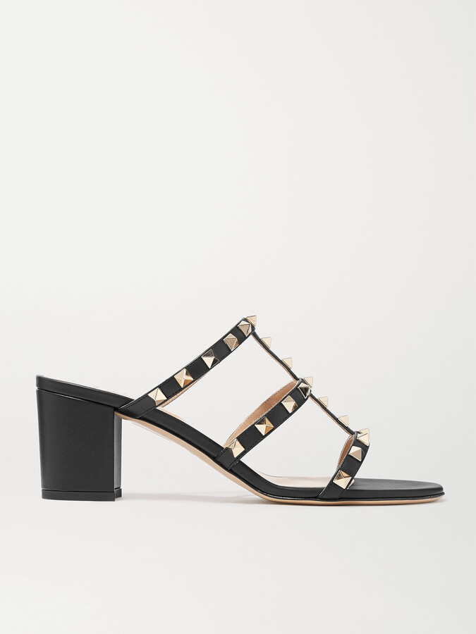 Valentino Garavani Rockstud 60 Leather Mules - Black