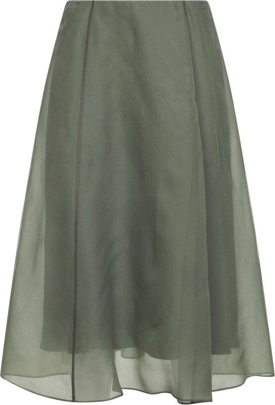 Brunello Cucinelli Flared Hem Midi Skirt