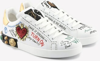 Dolce & Gabbana Portofino Heart Patch Graffiti Sneakers - ShopStyle