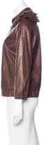 Thumbnail for your product : Brunello Cucinelli Monili-Embellished Leather Jacket w/ Tags