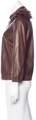 Brunello Cucinelli Monili-Embellished Leather Jacket w/ Tags