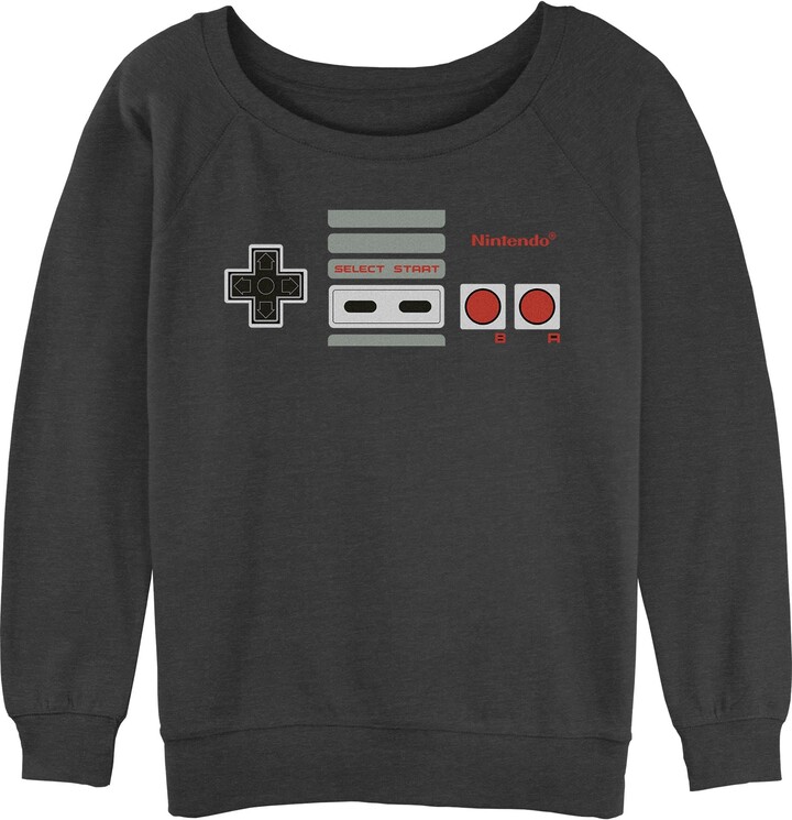 Nintendo Juniors' Push My Buttons Sloucher Terry Charcoal Heather