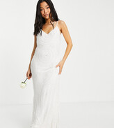 Thumbnail for your product : Wrangler Plus Virgos Lounge Petite Bridal embellished cami dress in white