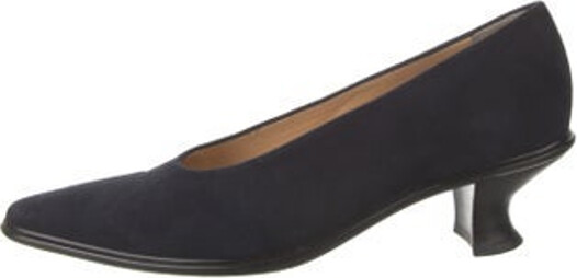 Walter Steiger Suede Pumps Blue Round-Toes Includes Dust Bag