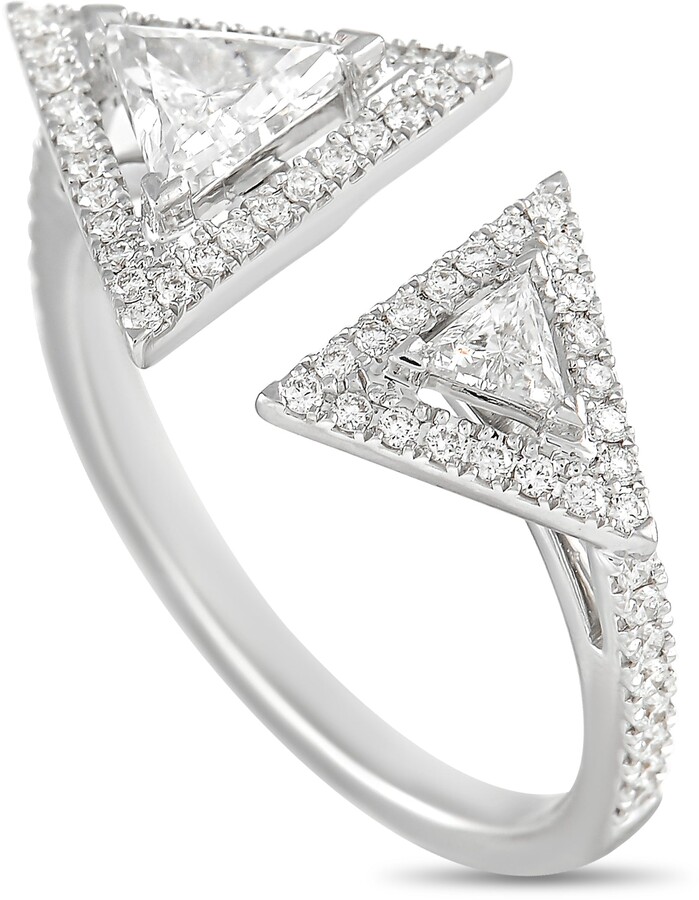 DiamondJewelryNY Rings Sterling Silver Negative Space Double V Ring