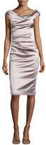 Thumbnail for your product : Talbot Runhof Donde Ruched Satin Cocktail Dress, Marble