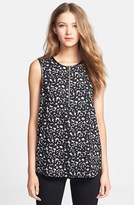 Thumbnail for your product : Vince Camuto Leopard Print Front Zip Top