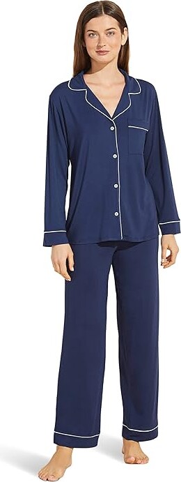 Eberjey Gisele - PJ Set Women's Pajama Sets Navy/Ivory : XS, Modal/Spandex/Tencel