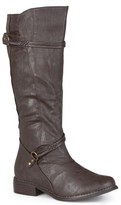 Thumbnail for your product : Brinley Co. Womens Regular Sized and Wide-Calf Ankle-Strap Buckle Knee-High Riding Boot