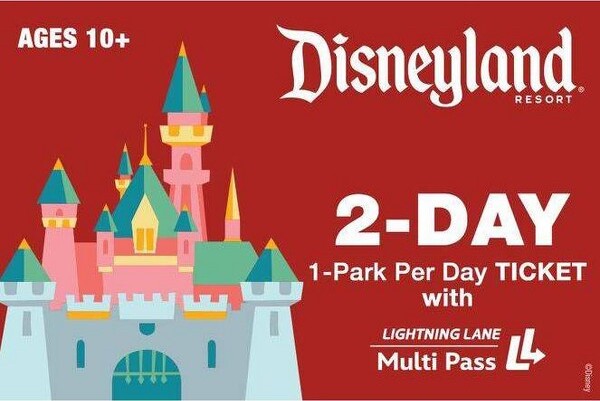 Disneyland 2-Day 1-Park Per Day Ticket with Lightning Lane Multi Pass $394 (Ages 10+)