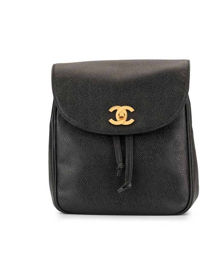 Chanel Pre Owned 1995 CC turn-lock backpack - ShopStyle
