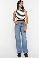 Thumbnail for your product : Forever 21 Striped Strappy Sleeveless Crop Top