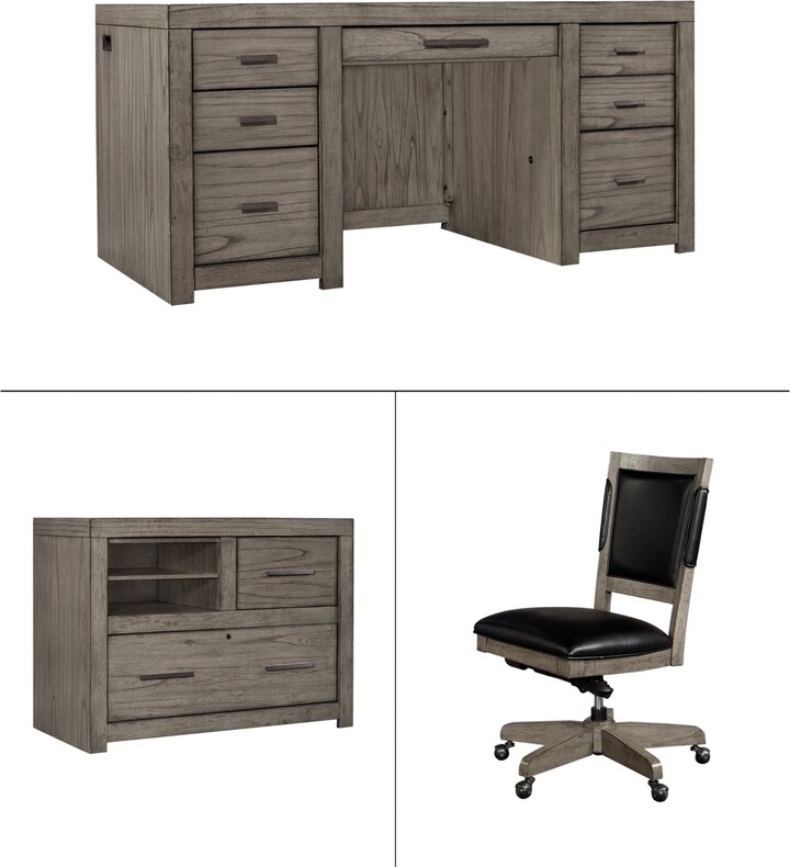 Furniture Modern Loft 3PC Executive Set (Executive Desk, Office Chair