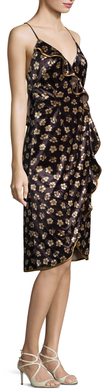 ABS by Allen Schwartz Floral Spring Velvet Wrap Dress