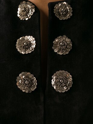 Saint Laurent Flower Button Mini Dress