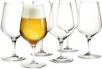 Holmegaard Cabernet Beer Glass, Clear, 21.6 Oz, 6 Pcs