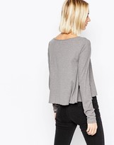 Thumbnail for your product : ASOS Petite PETITE Swing Top in Slouchy Rib with Scoop Neck