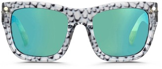 Matthew Williamson x Linda Farrow pebbled snake print square sunglasses