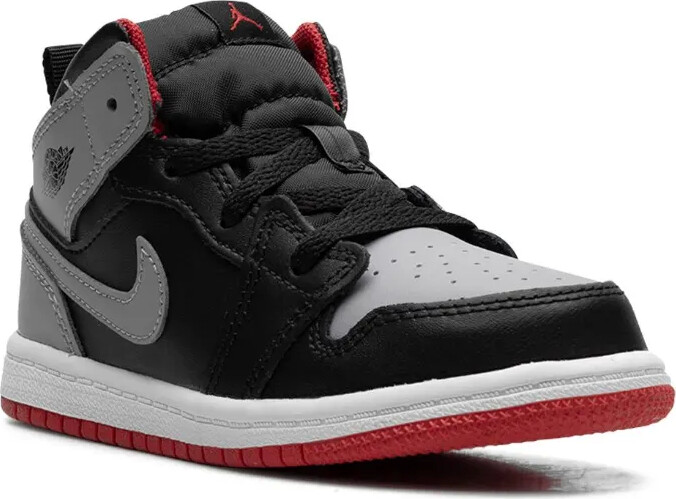 Jordan Kids Air Jordan 1 Mid "Black/Cement Grey-fire Red-white" sneakers