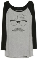 Thumbnail for your product : ChicNova Mustache & Glasses Printed Round Neckline T-shirt