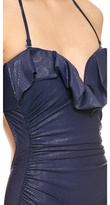 Thumbnail for your product : Zimmermann Navy Snake Frill One Piece